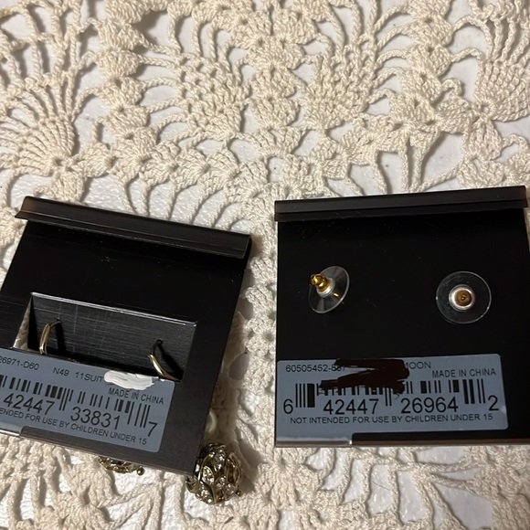 Anne Klein Silver and Gold Pearl Earrings Sets - Picture 4 of 4